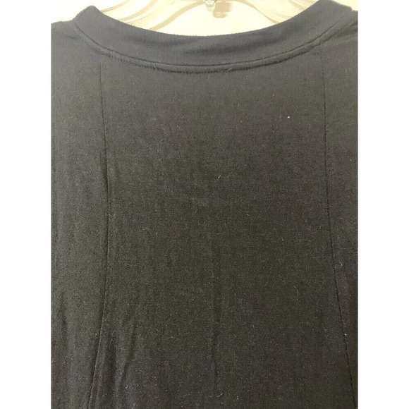 Amour Vert Black Top Blouse With A Silk Ruffle Size L (N9) - Picture 5 of 8